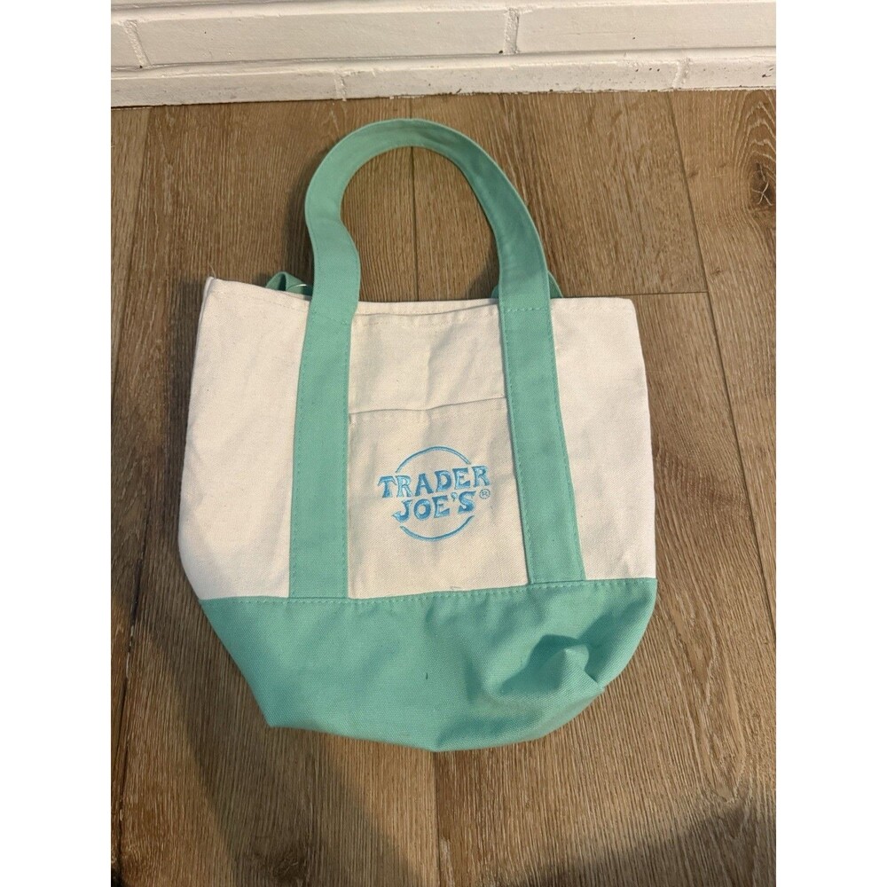 Trader Joe's Mini Canvas Tote Bag — Green NWT